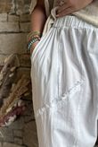 Rustic Nature Linen Blend Barrel Pant White